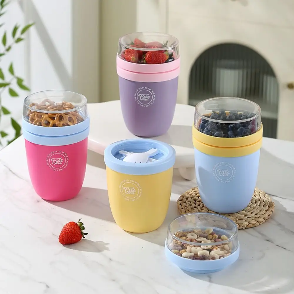 

Многоразовые чашки для завтрака с овбами на ночь, герметичная чашка для молока, чаша для йогурта с ложкой, чашка для фруктового салата, овсяные хлопья, орехи
