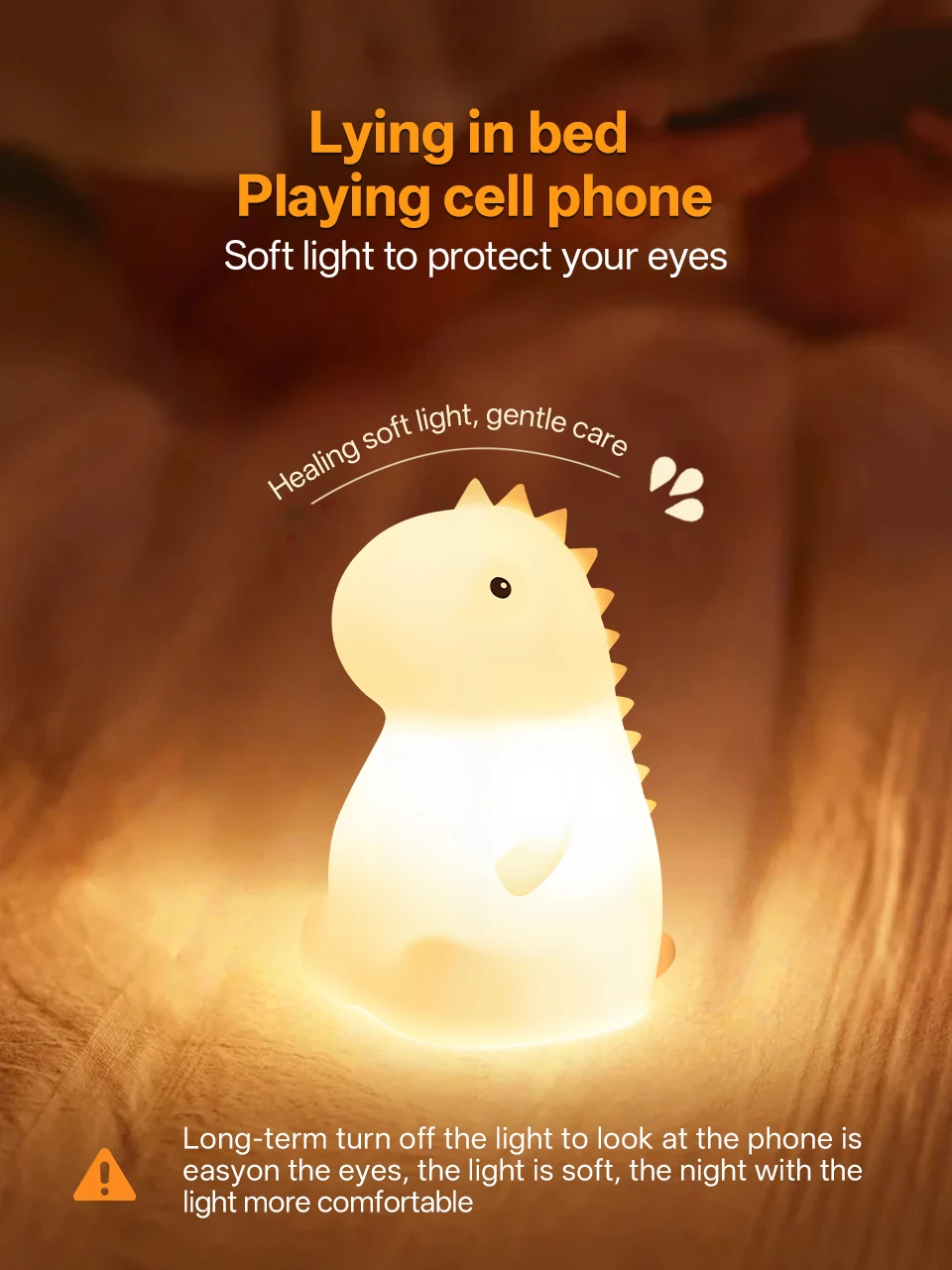 KFV Cute Pear Night Light 7-Color Dimmable Touch-Controlled Night Light Silicone Stress Reducing Pat Duck Lamp USB Rechargeable
