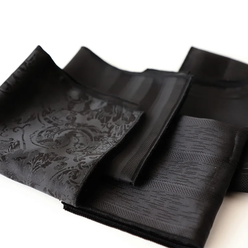 شهم 22 سنتيمتر مربع الجيب الأسود للرجال الأعمال الرسمية منديل البريطانية البوليستر بيزلي النقاط المنديل دعوى وشاح الصدر