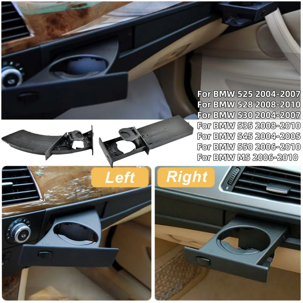 Car Accessories Front Left Right Cup Holder Drink Rack Black Holder For BMW 525 528 530 535 545 550