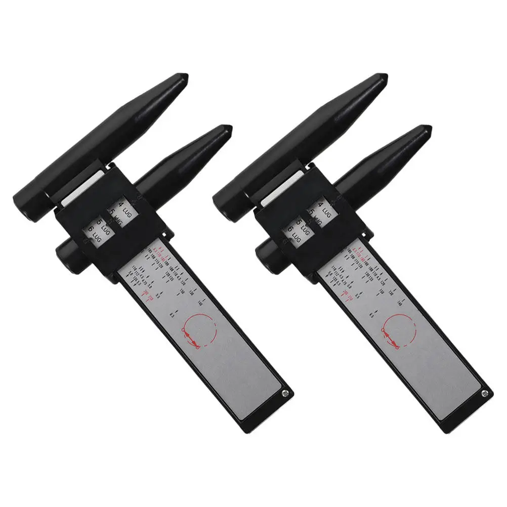 2 pcs Hub Wheel Measuring Ruler Halloween Christmas New Year Bolt Pattern Measuring Tool Adjustable Measuring Ruler Sheet