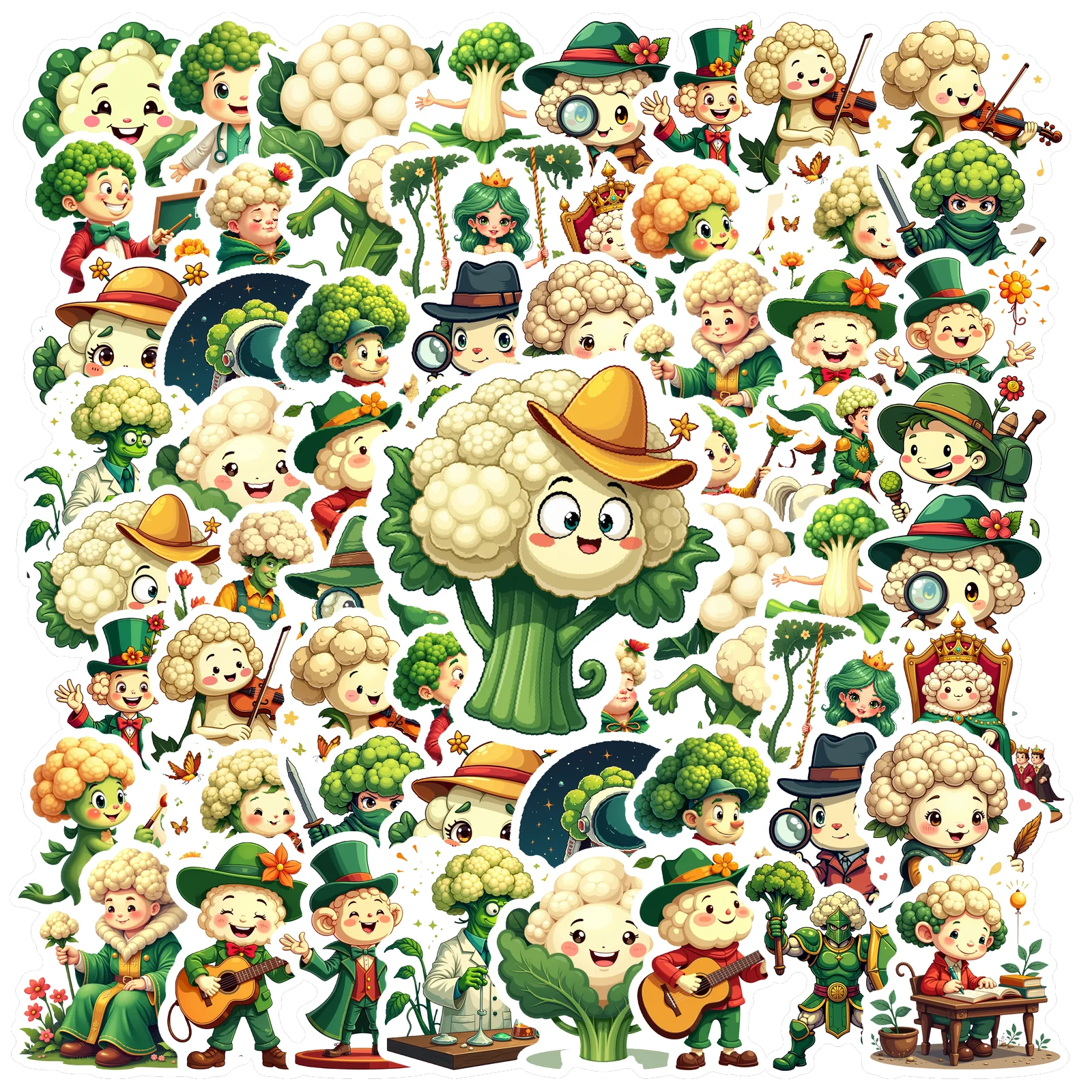 35 قطعة-50 قطعة الشارات 50 قطعة ملصقات شخصيات قسط Cauliflowerstickers مختلف متنوعة ملصقات ذات طابع نباتي لأجهزة الكمبيوتر المحمول