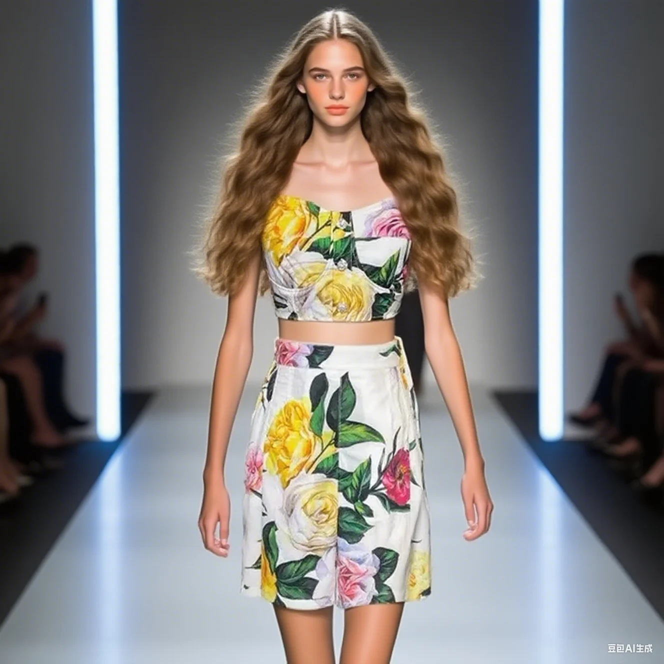 

Fashion Spring Vacation Women's Suit Sexy Spaghetti Strap Backless Tops+A-Line Half Skirt Print Cotton 2-piece Set