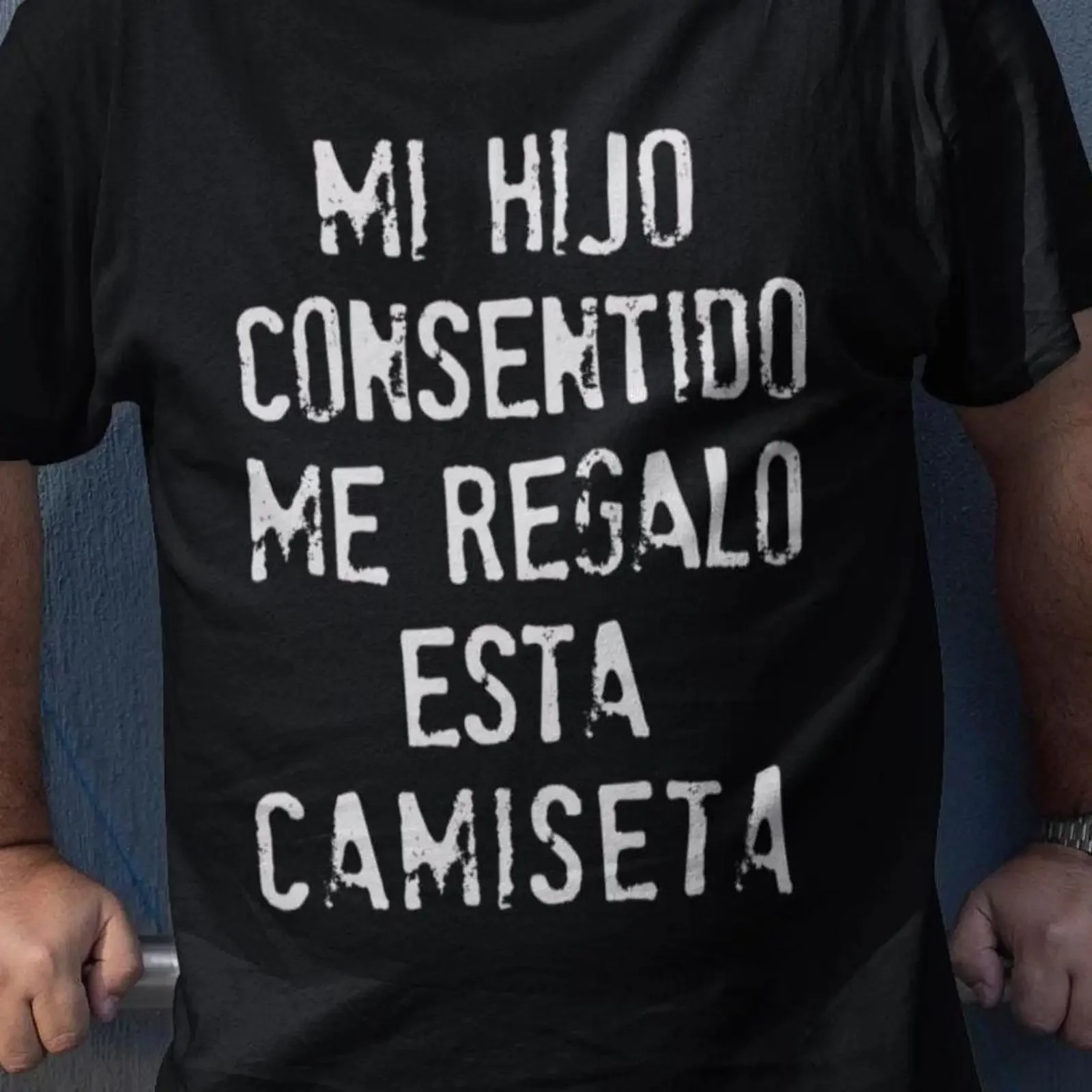 T-shirt drôle espagnol « Mi Hijo Consentido Me Regalo Esta Camiseta » vintage, streetwear délavé, vêtements de créateur, respirant, décontracté