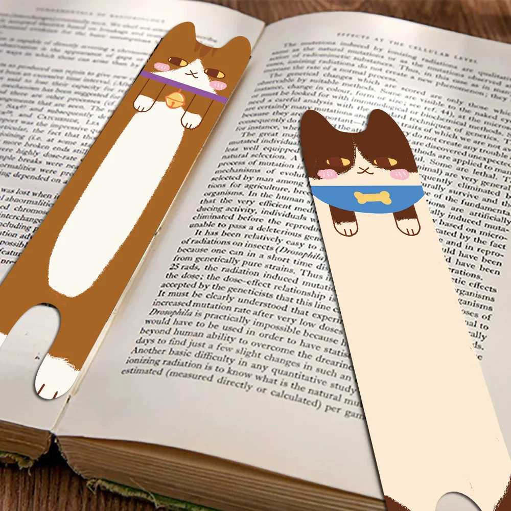 30PCS Kawaii Cat Bookmarks Decorative Girls Graffiti Book Club Skateboard Art Picture Students Irregular Book Students Bookmark
