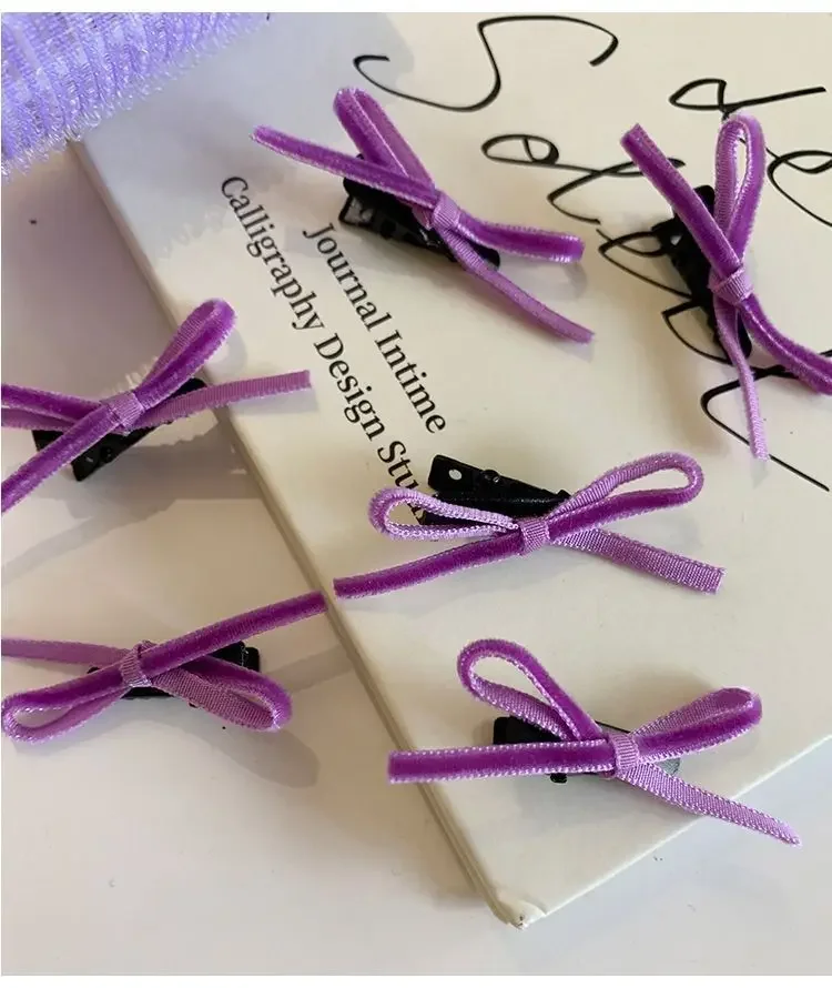 2024 Jennie Same Purple Bow Hair Clip Ballet Style Ribbon Tie Hair Band Accessory Headdress for Women 김제니 Jennie Kim