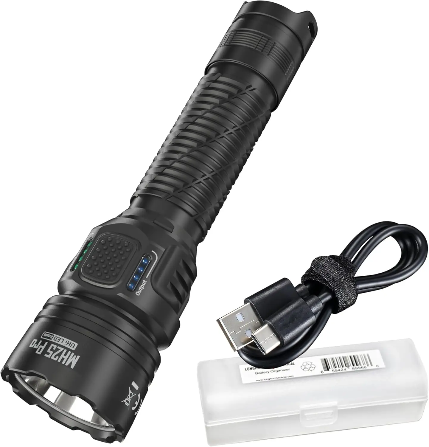 

3300 Lumen USB-C Rechargeable Flashlight 770 Yard Long Throw Duty Work Light
