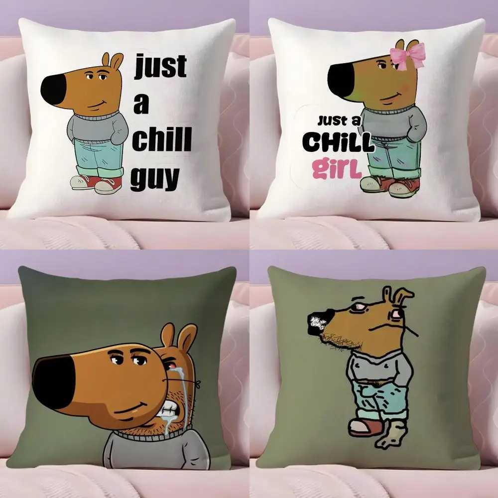 I'm Just A C-Chill Guy Cushion Cover Soft Short Plush Double-Sided Printing Home Decor Machine Washable Pillow Case Gift