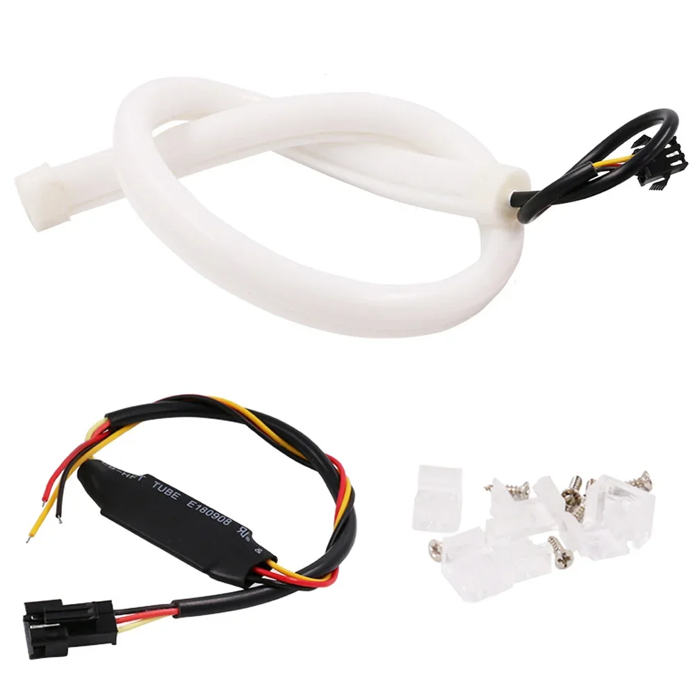 2 Pcs 30cm 45cm 60cm Vehicle DRL Flexible Tube Strip Led Car Daytime Running Lights Turn Signal Angel Eyes Car Styling