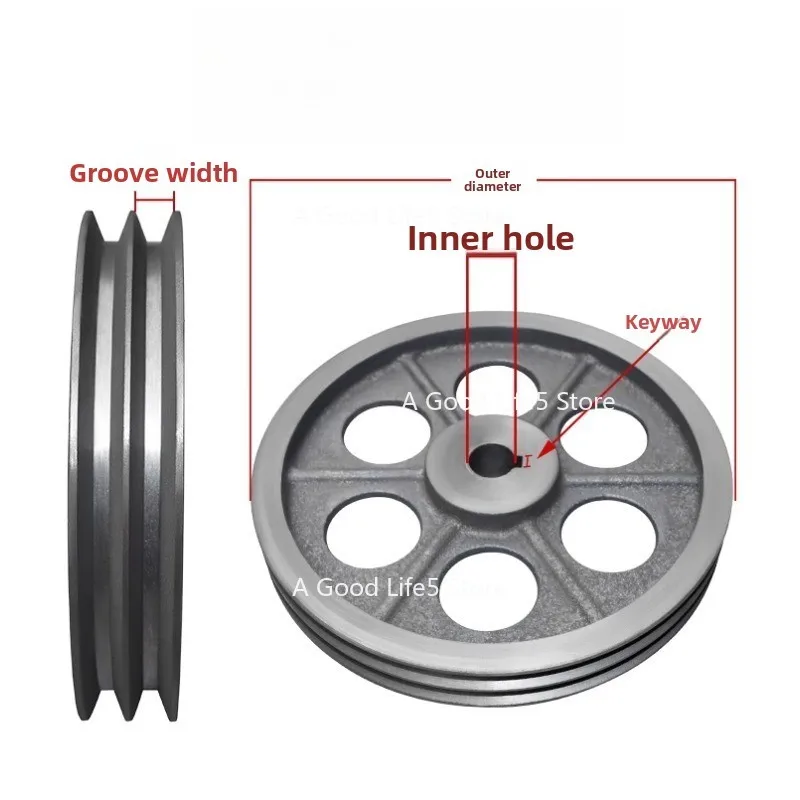 

Suitable for Pulley B Type Two Slot Hollow Gear Reducer Engine Generator Drive Wheel Triangular