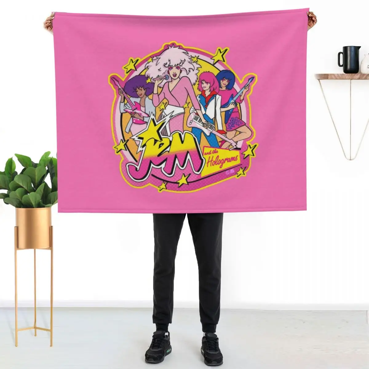 80S Jem and the Holograms HIGH QUALITY Throw Blanket wednesday Hair decorative Bed covers For Decorative Sofa Blankets