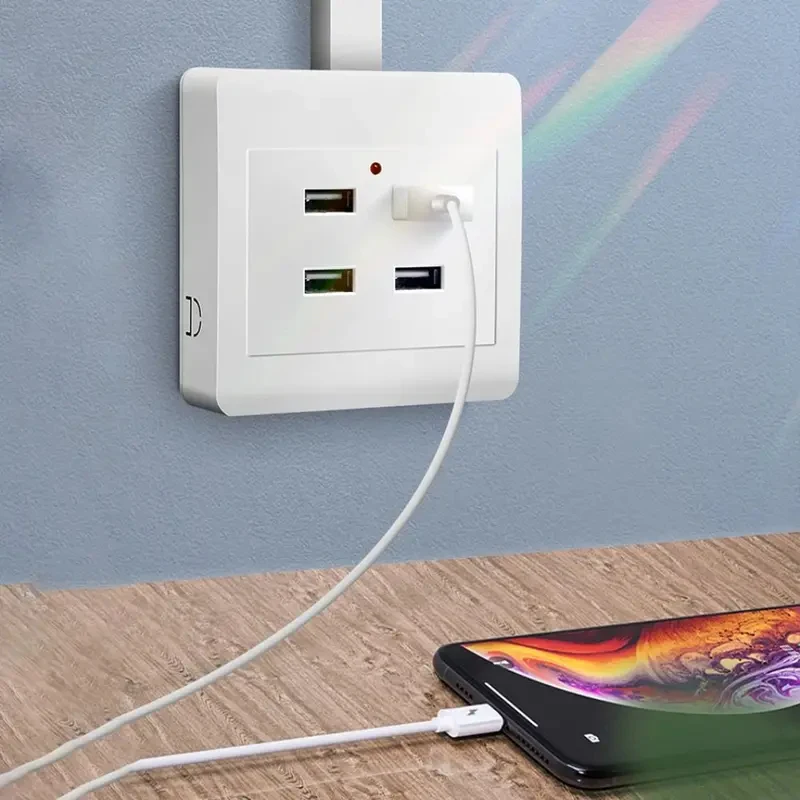 2/4 Ports Office Use Wall Outlet USB Charger Station Plug Outlet Power Adapter Electrical Socket 36V 220V To 5V