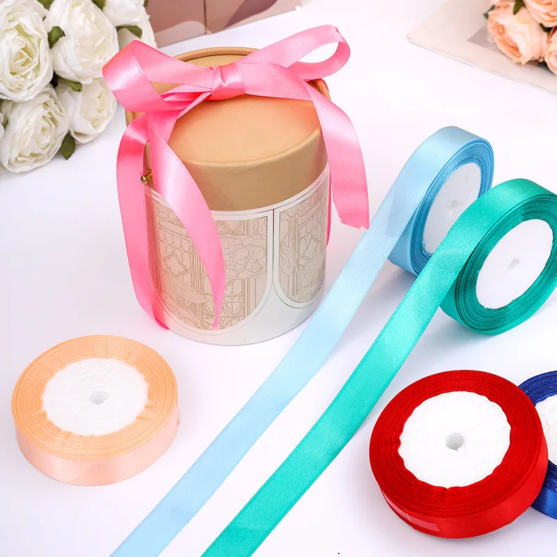 22 Meter/Rolle, 2 cm breit, Satinband, Hochzeit, Feiertagszeit, Party-Dekoration, DIY, handgefertigt, Geschenkverpackung, Bastelmaterialien