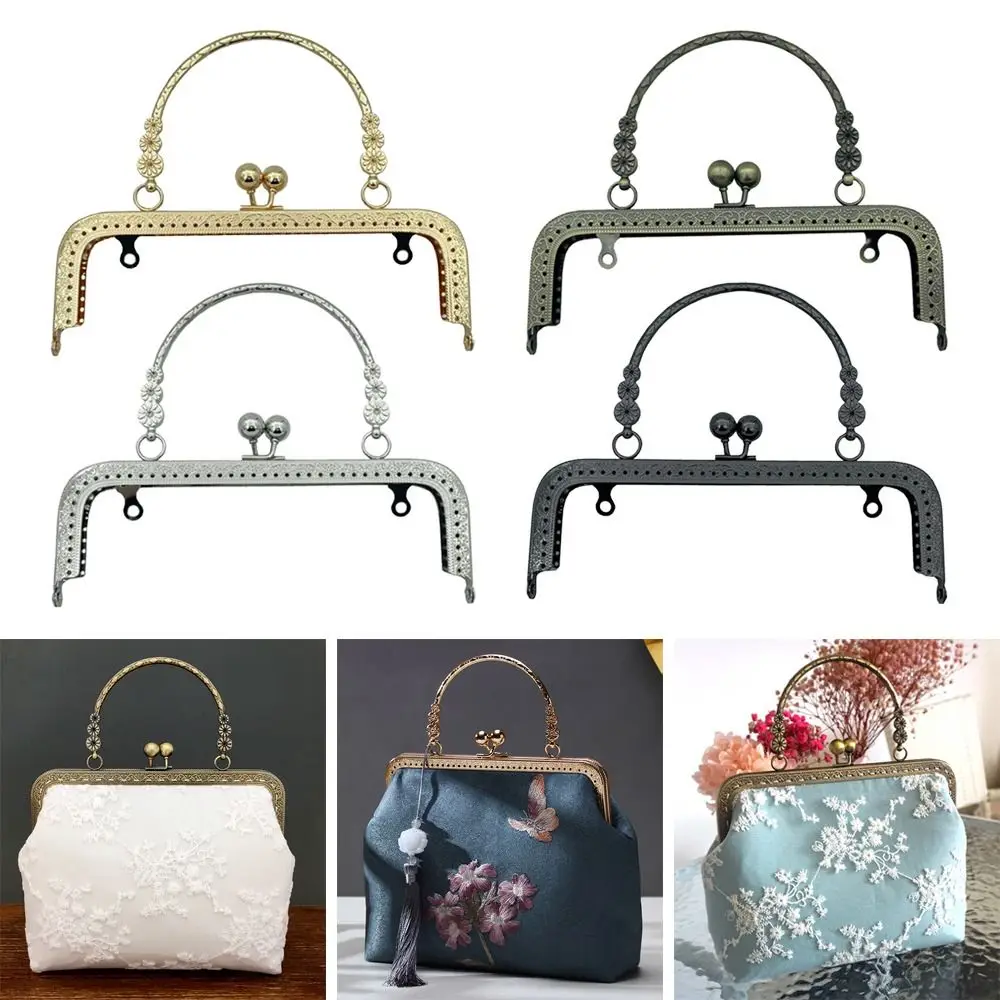 Purse Clasp Frame Bag Kiss Clasp Lock Metal Purse Frame for DIY Craft Purse Bag Making 18CM/20CM