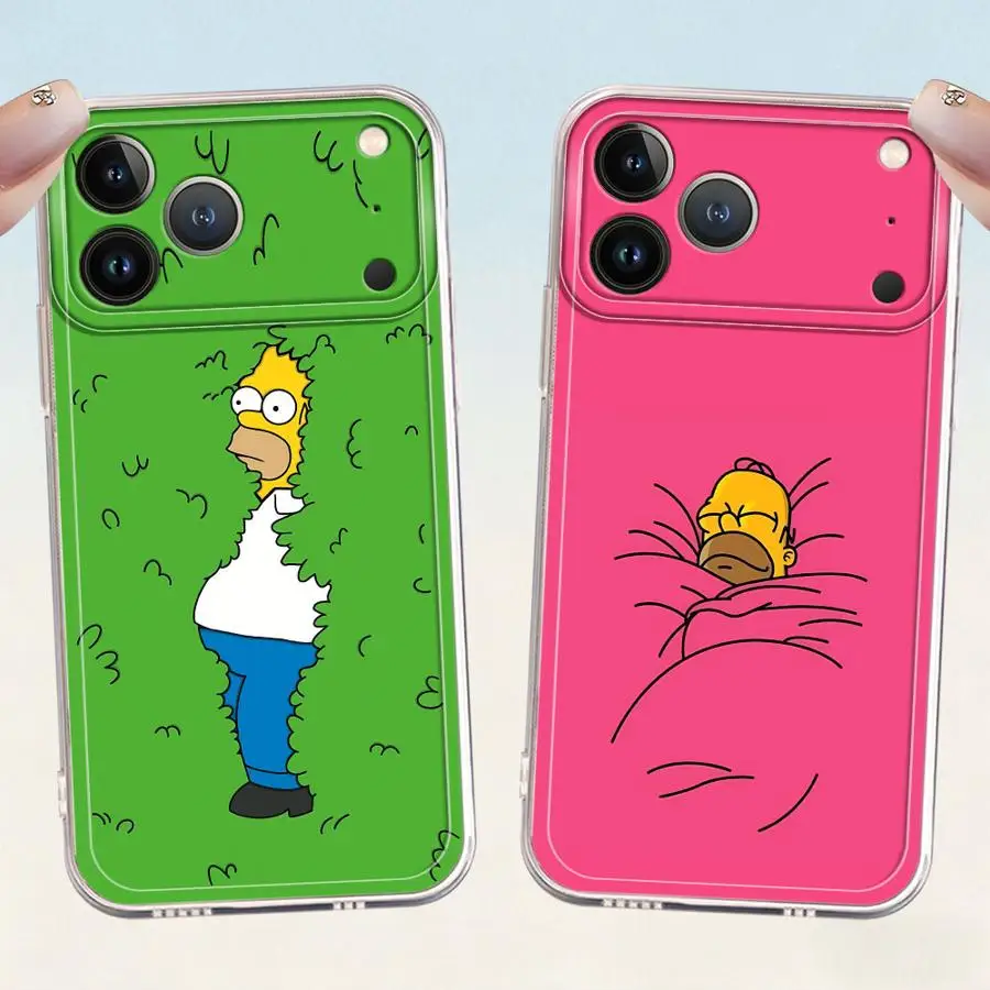 Weiche Handyhülle für iPhone 17 Pro Max 17e 12 Mini XS Max 14 Plus 13 Pro 16 Air 15 XR 11 Cartoon Simpsons