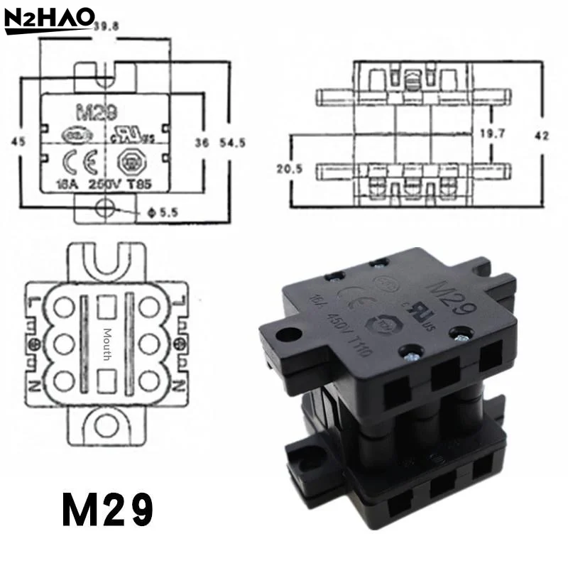 M29 Power Failure Protection Connector, Three-position Male And Female Mating Terminal Block For Power Failure Protection