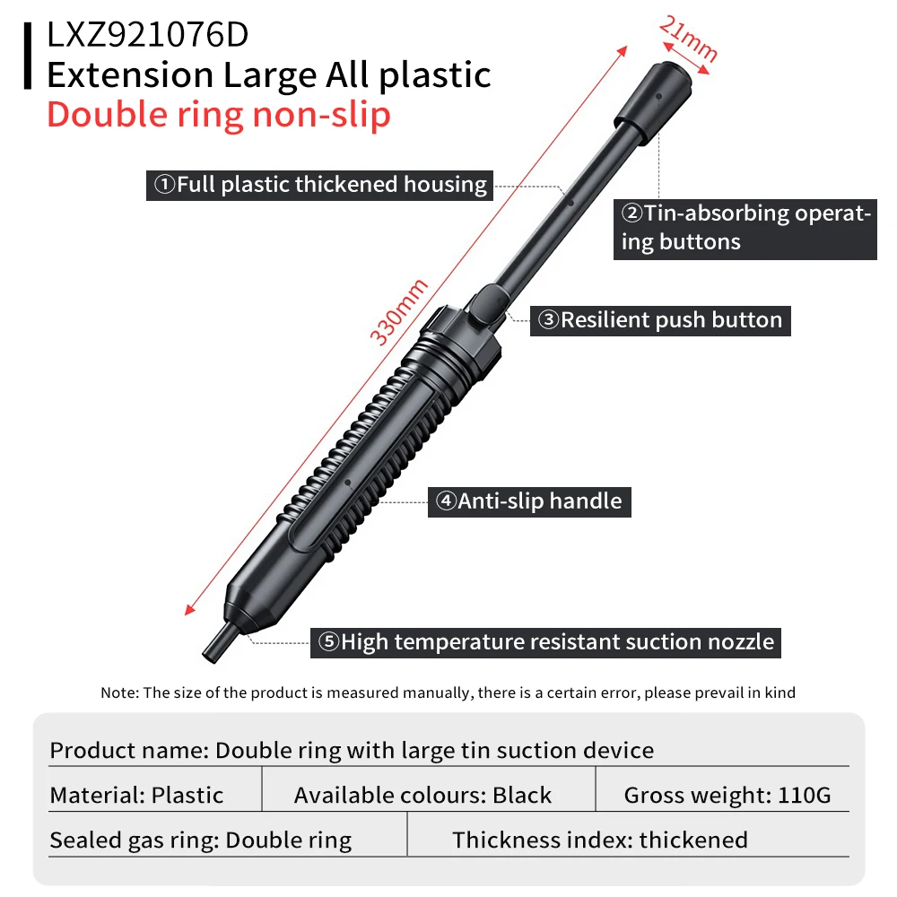 LUXIANZI Powerful Desoldering Pump Extended Tin Gun For Repair Welding Vacuum Solder Sucker Pen Tool Suction Tin Removal Device