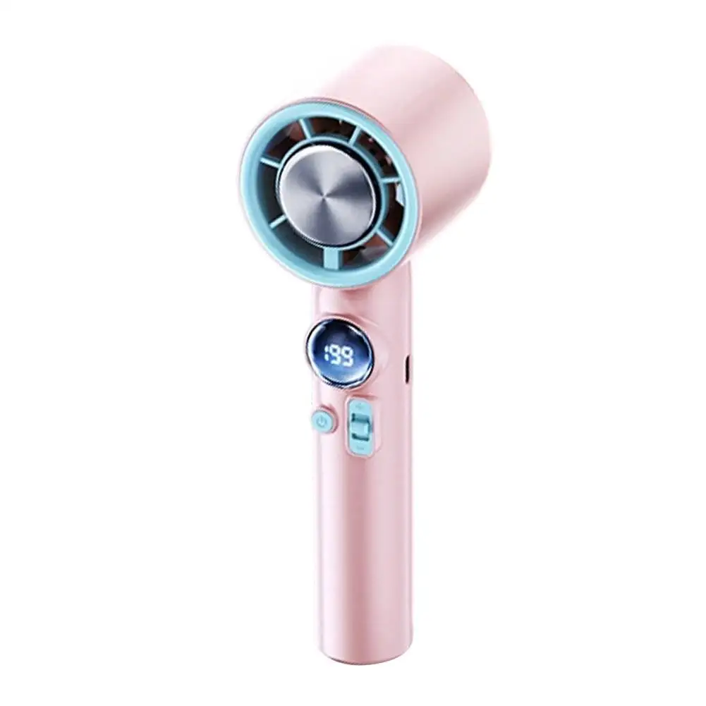 58.3*61.6*191mm Battery Powered Handheld Fan LED Display Fan Rechargeable Fan 3000mAh Battery Backpack Friendly