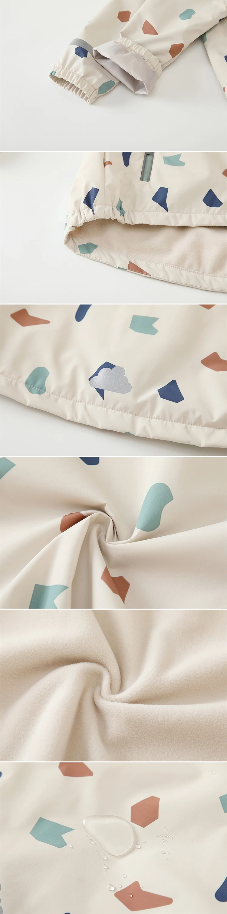 HONEYKING Baby Fleece Jacke Frühling Herbst Mädchen Oberbekleidung Kinder Blumen Druck Mit Kapuze Wasserdichte Mantel Kinder Regenmantel Kleidung – Detail 6
