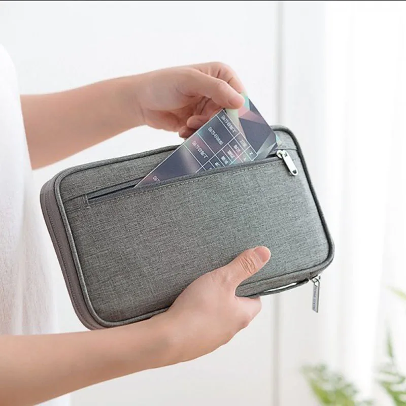 Waterproof Passport Holder Travel Wallet Multifunctional Small Credit Card Wallet Storage Bag Portable Document Storage Bags