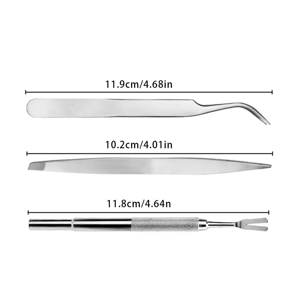 1 Set tragbares Zecken- und Flohentfernungswerkzeug mit Gabel und Pinzette, professioneller Zeckenextraktor aus Edelstahl für Menschen, Hunde und Katzen – Detail 14