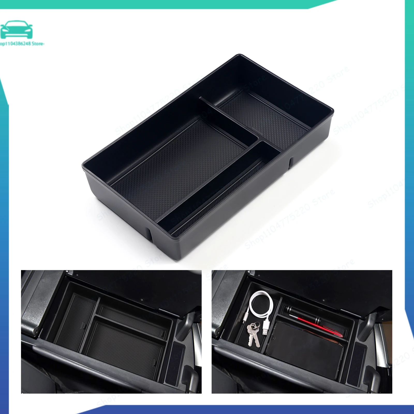 

Center Console Armrest Storage Box Tray Accessories Tidying BLACK For Lexus NX 2022-2026 260 350h 450h/ 2021 2022 RZ EV