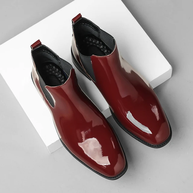 Red dress boots mens shop