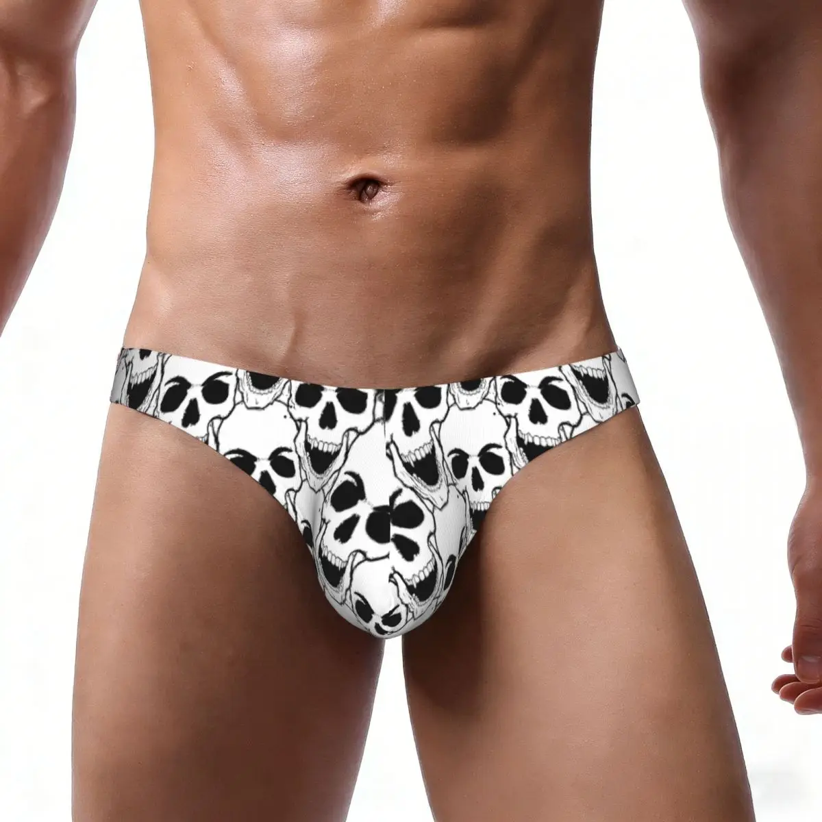 Men's Underwear Briefs Hand Drawn Skulls Sexy Underpants Male Panties Bikini Underwear Ropa Pants - view 2