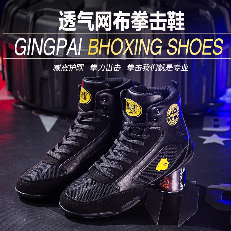 

Unisex Authentic Wrestling Shoes For Men Training Shoes Cow Muscle Outsole Lace Up Boots Sneakers Professional Boxing Shoes