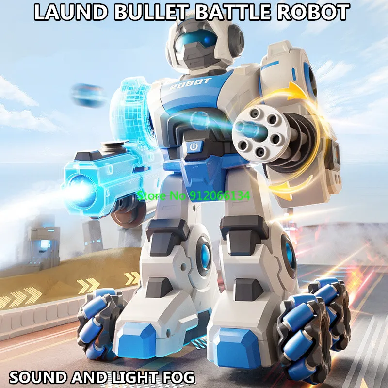 Multiplayer Battle Gesture Sensing Smart Rc Robot 2.4G  Lighting Sound Launch Bullet All Terrain Off Road Remote Control Robot