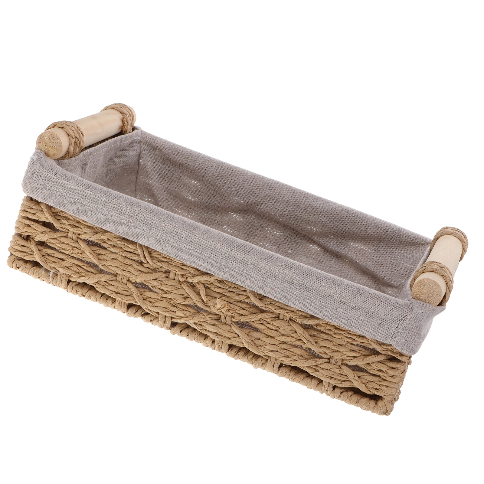 

Storage Basket Paper Rope Organizer with Handles for Clothing Toys Desktop Book Sundry Holder Small Baskets Bath Shelf Bohemian