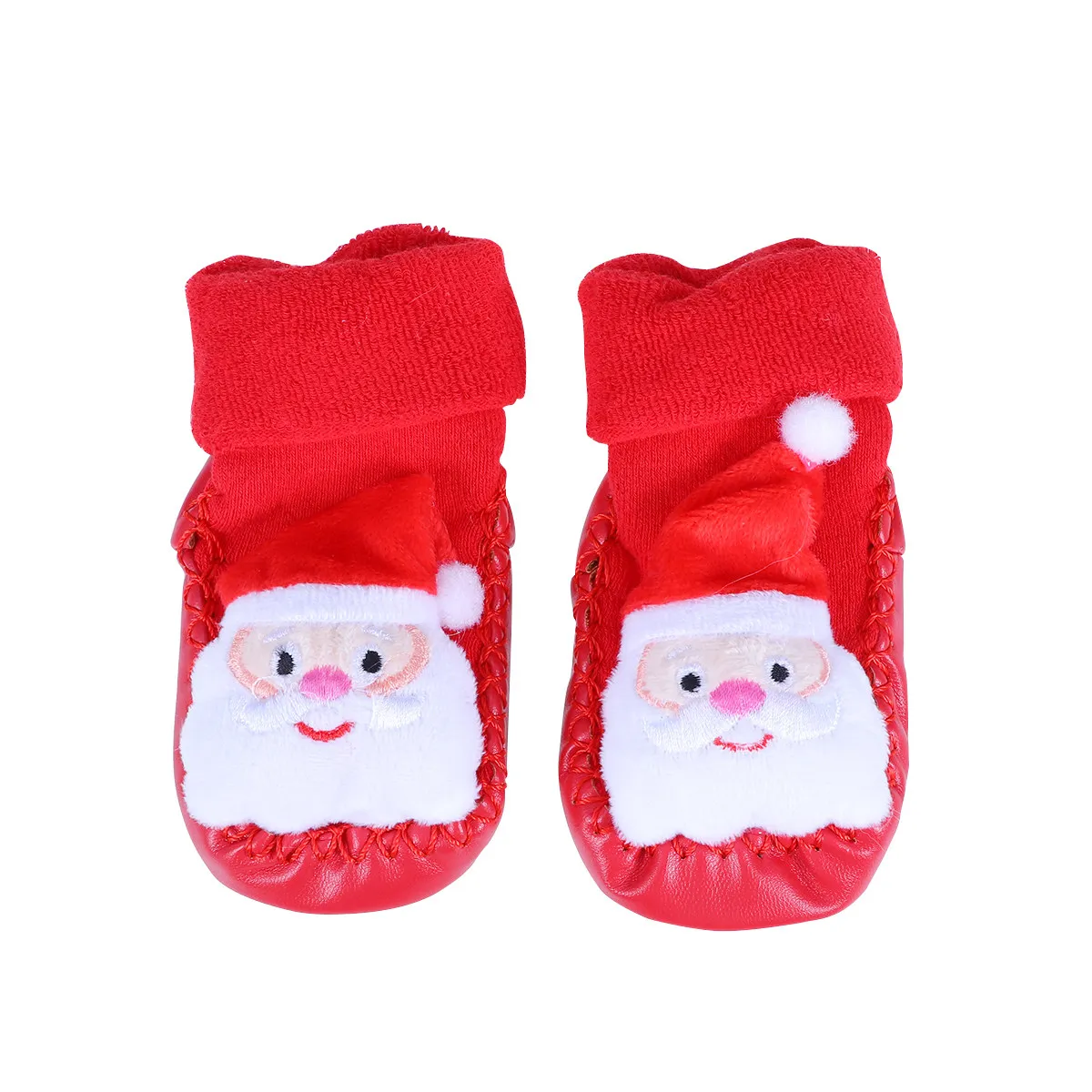 

1Pair Baby Christmas Stocking Anti-Slip Floor Shoes Soft Warm Autumn Winter Sock Santa Claus Design Cute Baby