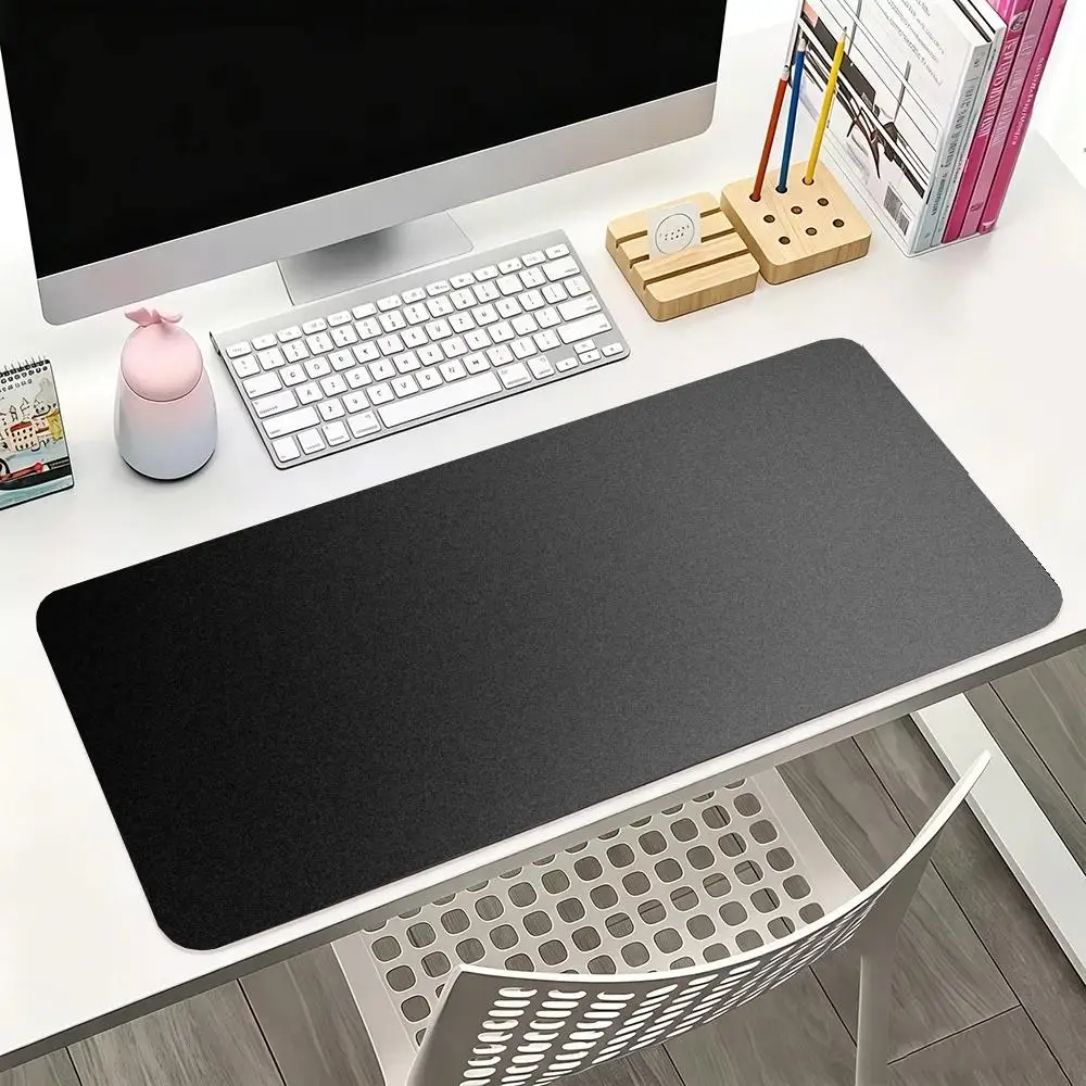 Deep Matte Black Smooth Minimal Texture Fit Competitive Gaming Laptop Office Desktop Table Mat