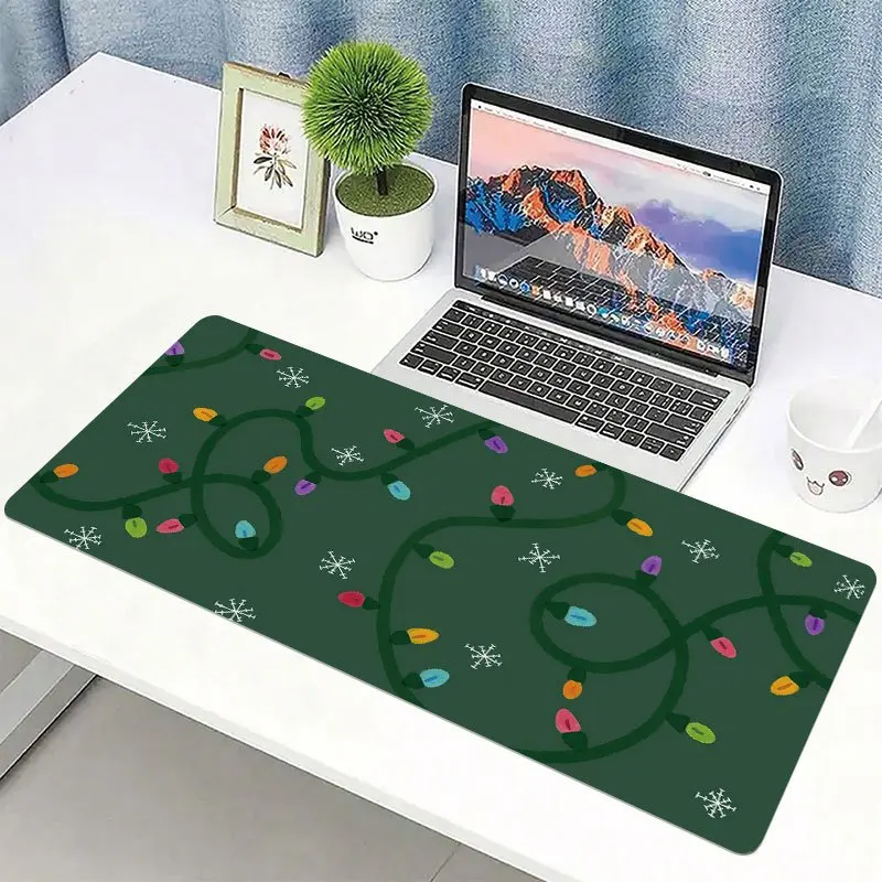 For Christmas candy stick snowflake designed mousepad with an anti-slip rubber base and sewn edges is suitable for gaming office