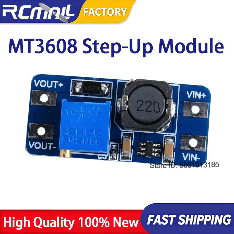 MT3608 2A Max DC-DC Step Up Converter Power Module Booster Power Supply Module For Arduino Input 2-24V Output 5-28V