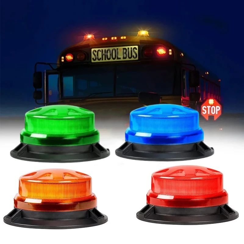 

24 LED Warning Light Magnet Car Roof Flash Strobe LED Safety Light 12V/24V Police Light Amber Blue Emergency Light