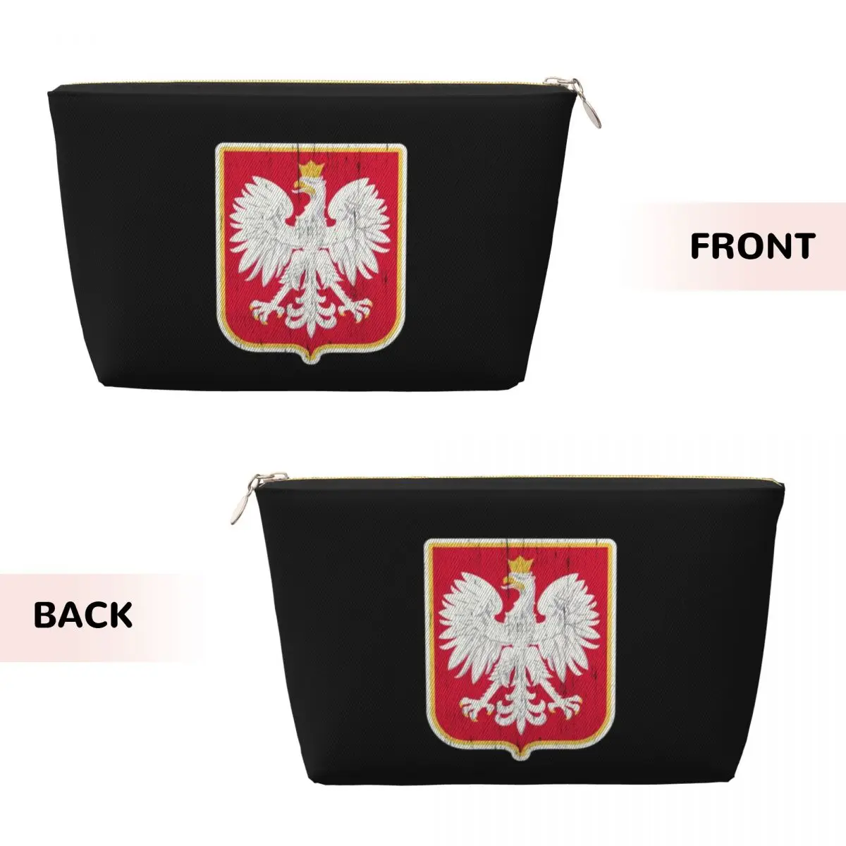 Custom Polska Polish Coat Of Arms Eagle Travel Cosmetic Bag Poland Flag Makeup Toiletry Organizer Lady Beauty Storage Dopp Kit