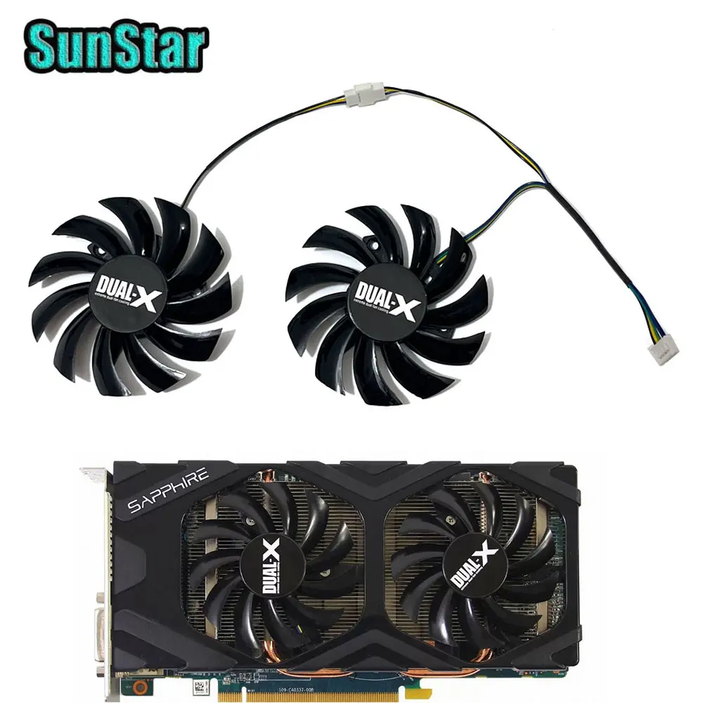 Видеокарта НОВЫЙ 1 лот FD7010H12S 75 мм 4PIN 0,35 Вентилятор охлаждения графического процессора для Sapphire Dual-X R9 270 R7 260X HD7850 HD6950 HD6930 Вентилятор охлаждения