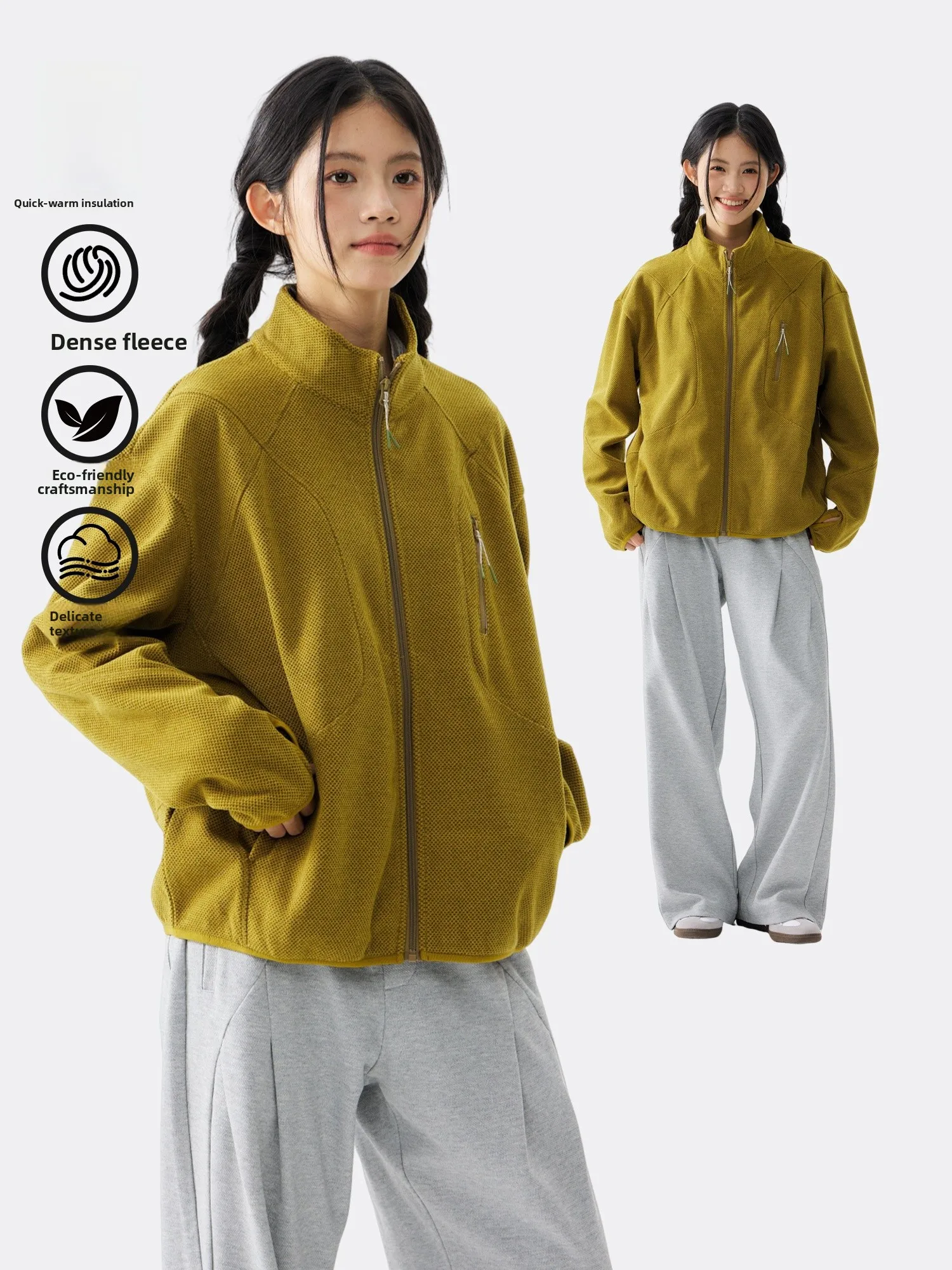 

Утепленная куртка на молнии с капюшоном для активного отдыха, из полиэстера, с длинными рукавами, воротником-стойкой, осенне-зимняя