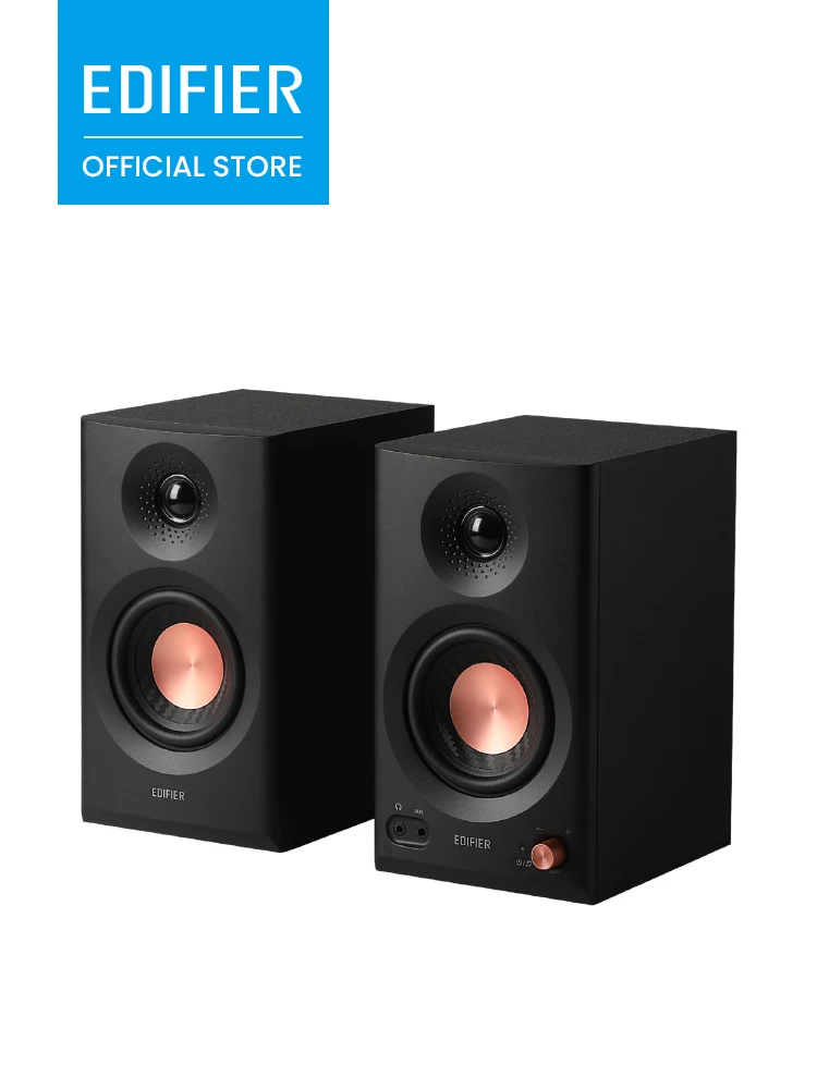 EDIFIER MR3 2.0 Studio-Monitorlautsprecher Hi-Res Audio Zertifiziert 18Wx2 RMS Bluetooth 5.4 Symmetrischer TRS RCA AUX Kopfhörerausgang ConneX App Raumkompensation