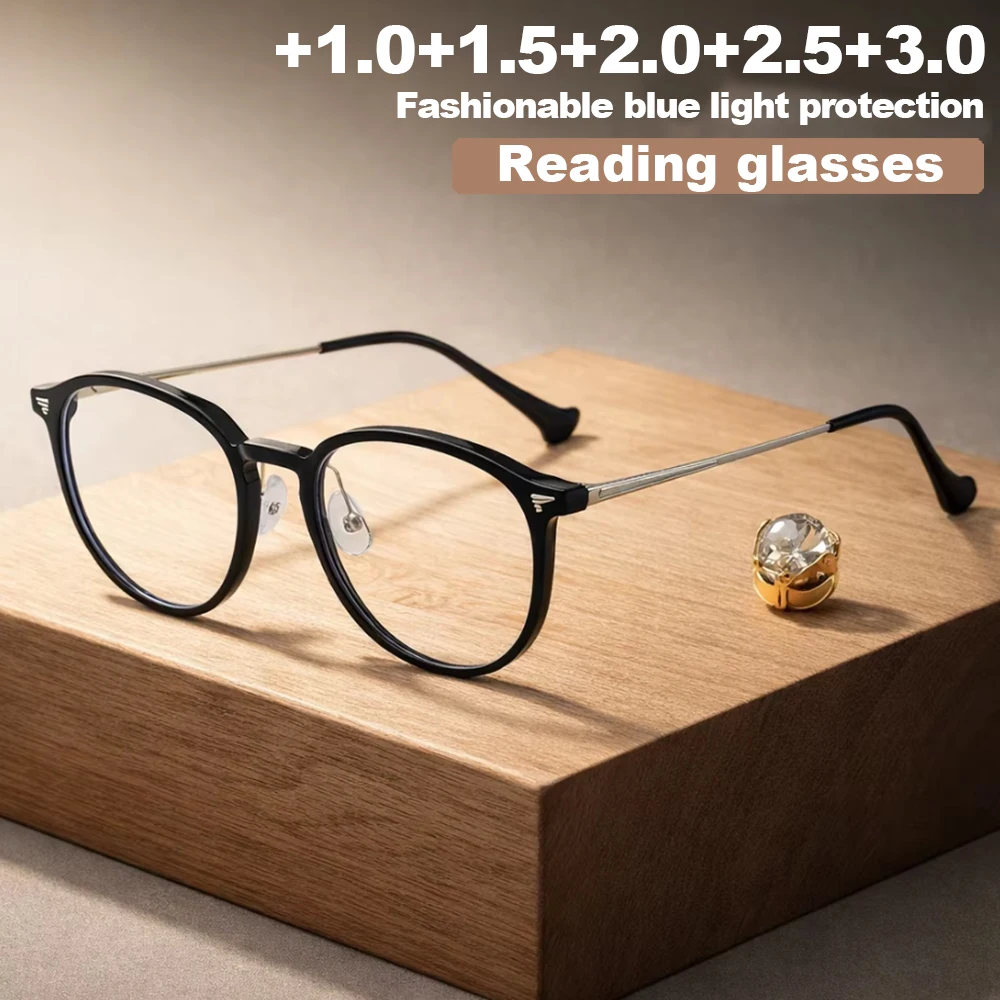 1pc Round Frame Blue Blocking Glasses for Men & Women Plastic Frame Lightweight Durable Eyeglasses for Computer Everyday Use