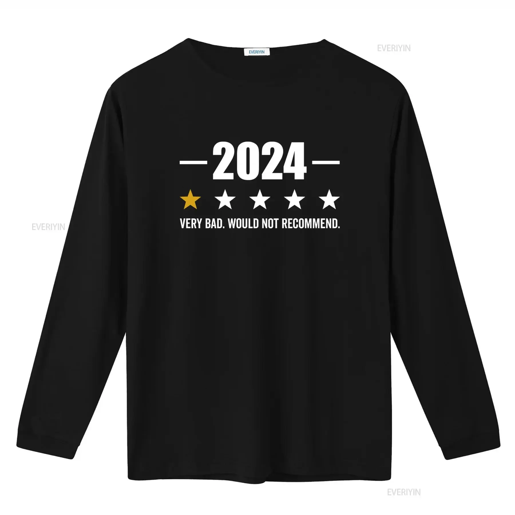 2024 Very Bad Would Not Recommend One Star Review Sarcastic New Year Party T Shirt vintage Washed Breathable designer clothes