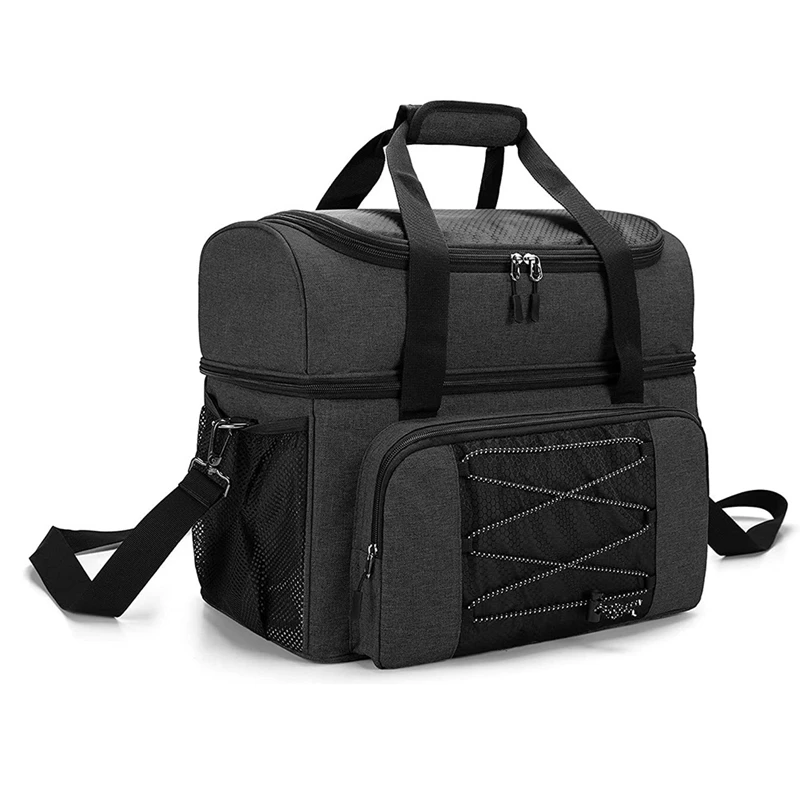 Bowling Bag For 2 Balls Bowling Tote With Bowling Cups And Padded Divider For Double Ball Black