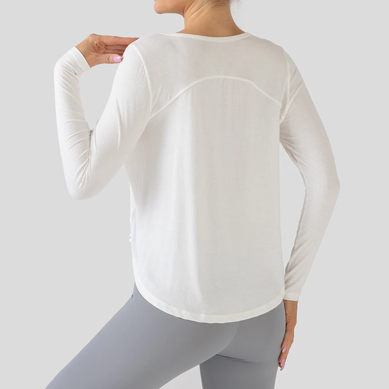 Sports and Fitness Clothes Women's Fashion Loose Fitness Yoga Clothes Long sleeved Shirts Quick Drying Top