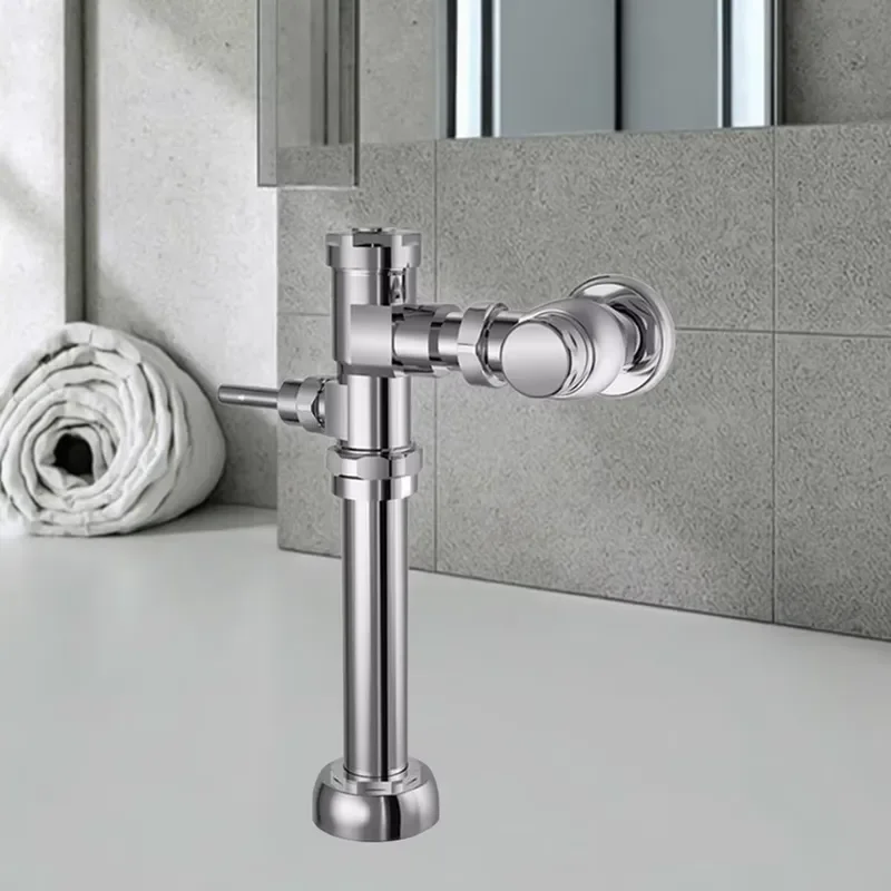 Modern Bronze Pedal Flush Valve Adjustable Water Volume Saving Design for Family Bathroom Hotel Public Places Durable