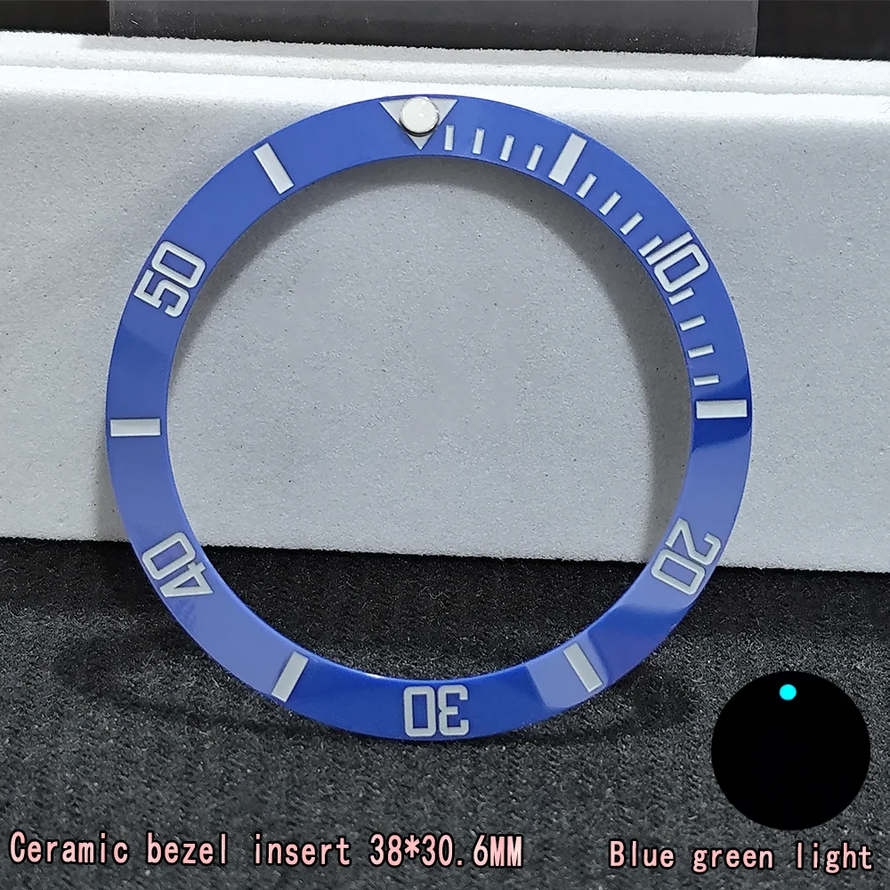 틸트 38mm * 30.6MM 시계 베젤 Lnsert 세라믹 인서 멀티 컬러 40MM 남성용 교체 블루 그린 빛나는 진주 Beautif