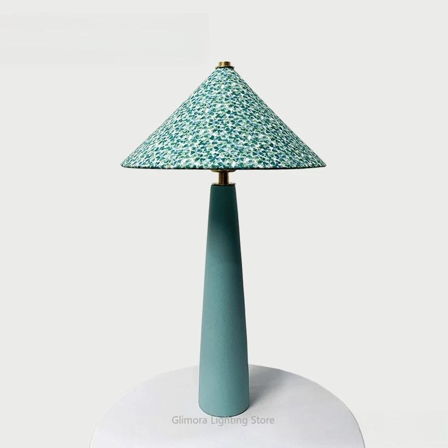 

Teal Umbrella Shape Table Lamp: UK Liberty Fabric with Mid-Century Ambiance, British Imported Textile & Elegant Decor Gift