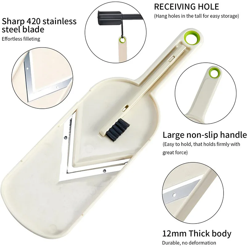 قطاعة الملفوف يده قطاعة المندولين الفولاذ المقاوم للصدأ الملفوف كولسلو القاطع أداة تقطيع الخضراوات رقائق البطاطس القطاعة JT580