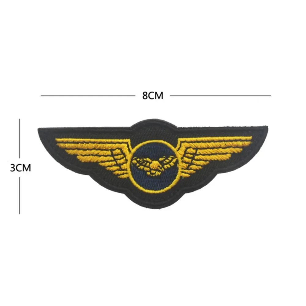 Pilot Aviation Chest Badge Embroidery Patch Hook & Loop Military Tactical Morale Badge Clothing Accessories Punk Cloth Stickers