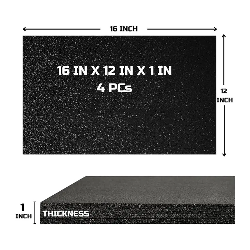 AB45 Tool Box Foam 16X12x1 Inch 8Pack, Foam Inserts For Cases, Polyethylene Storage Sheets For Toolbox Hard Case